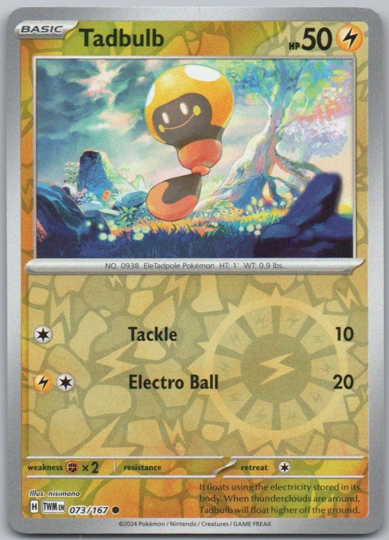 Tadbulb 073 Reverse Holo Lightning Card - Twilight Masquerade