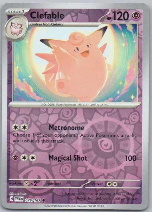 Clefable 079 Reverse Holo Psychic Card - Twilight Masquerade