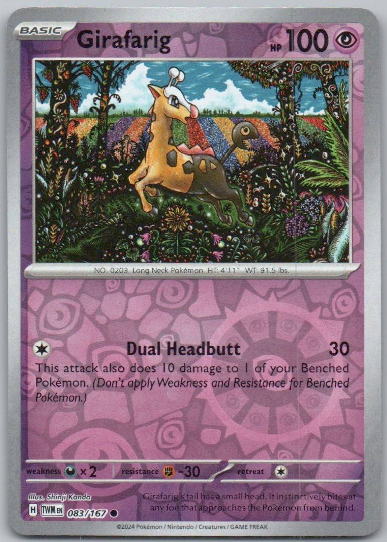 Girafarig 083 Reverse Holo Psychic Card - Twilight Masquerade