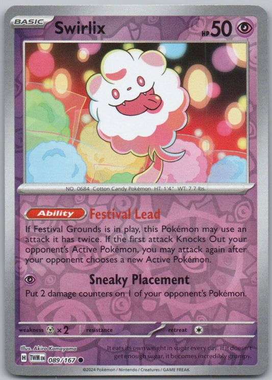 Swirlix 089 Reverse Holo Psychic Card - Twilight Masquerade