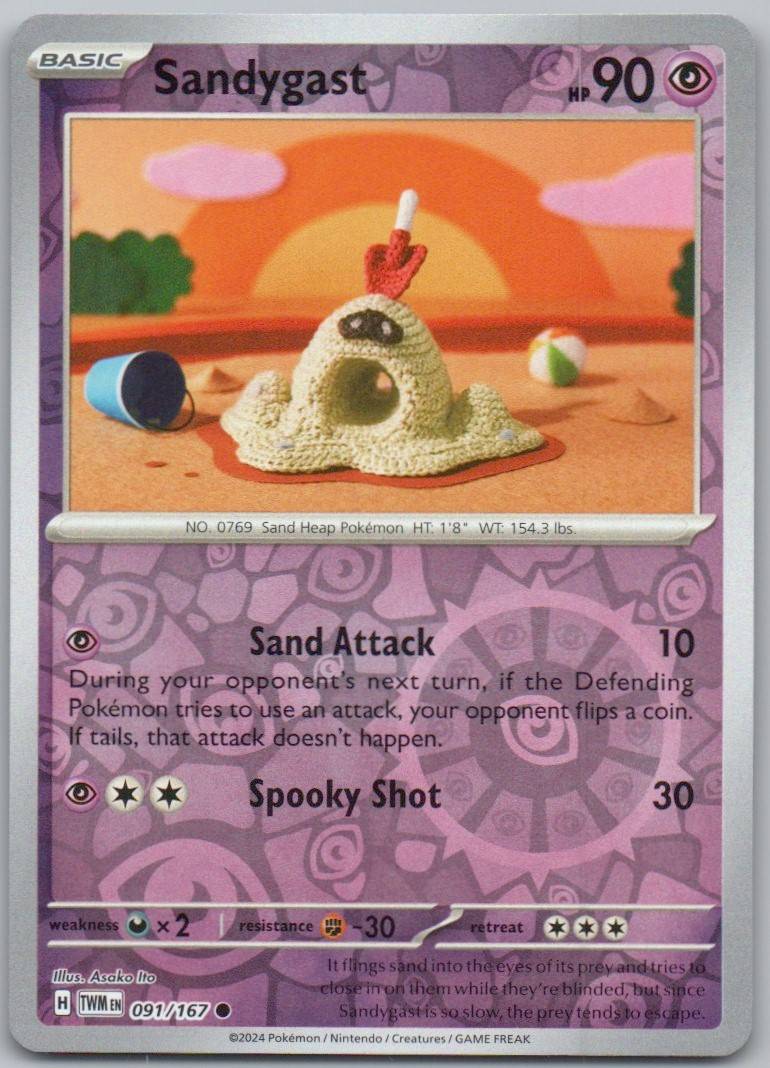 Sandygast 091 Reverse Holo Psychic Card - Twilight Masquerade