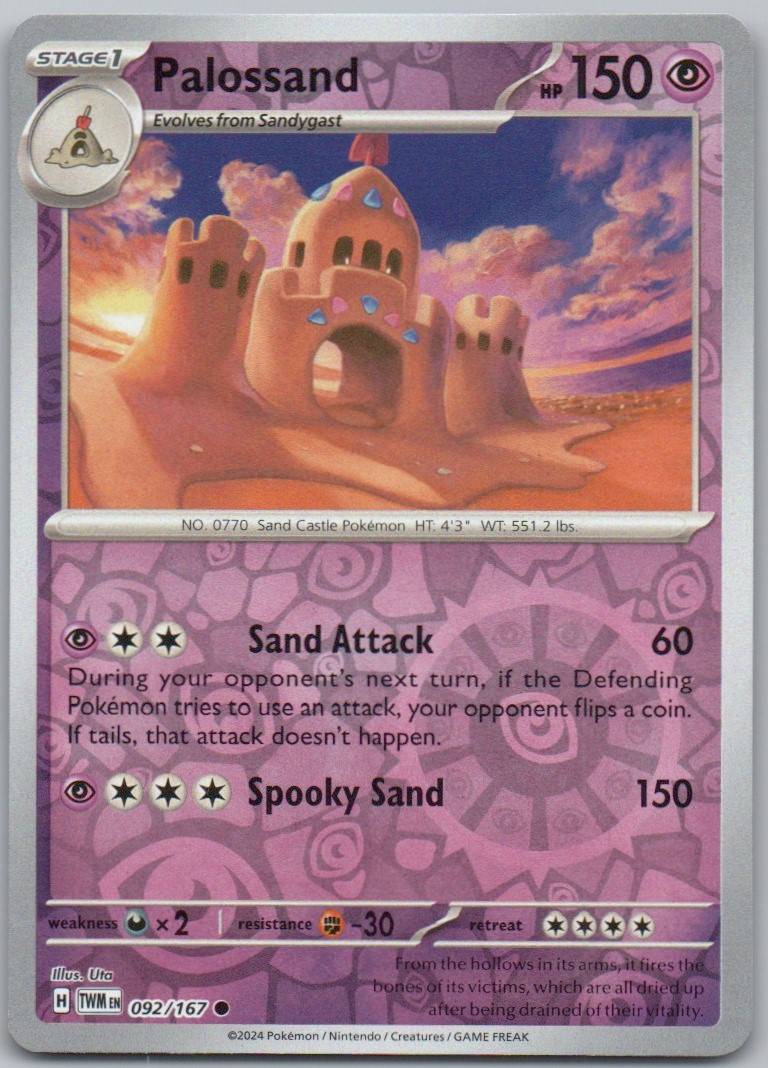 Palossand 092 Reverse Holo Psychic Card - Twilight Masquerade