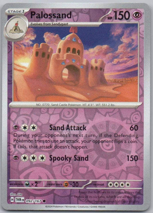 Palossand 092 Reverse Holo Psychic Card - Twilight Masquerade