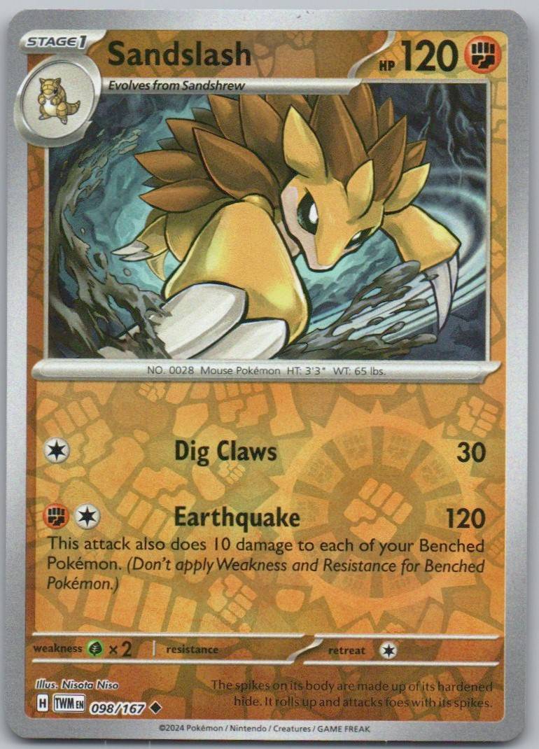 Sandlsash 098 Reverse Holo Fighting Card - Twilight Masquerade