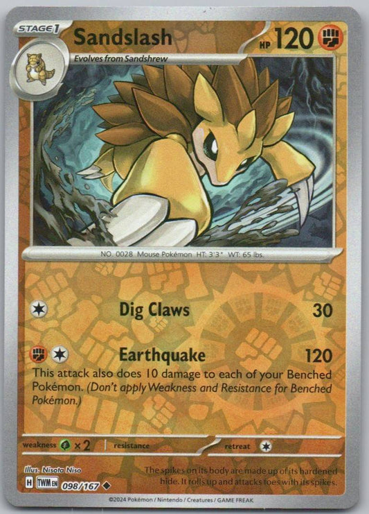 Sandlsash 098 Reverse Holo Fighting Card - Twilight Masquerade