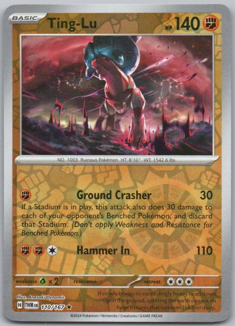 Ting-Lu 110 Reverse Holo Fighting Card - Twilight Masquerade