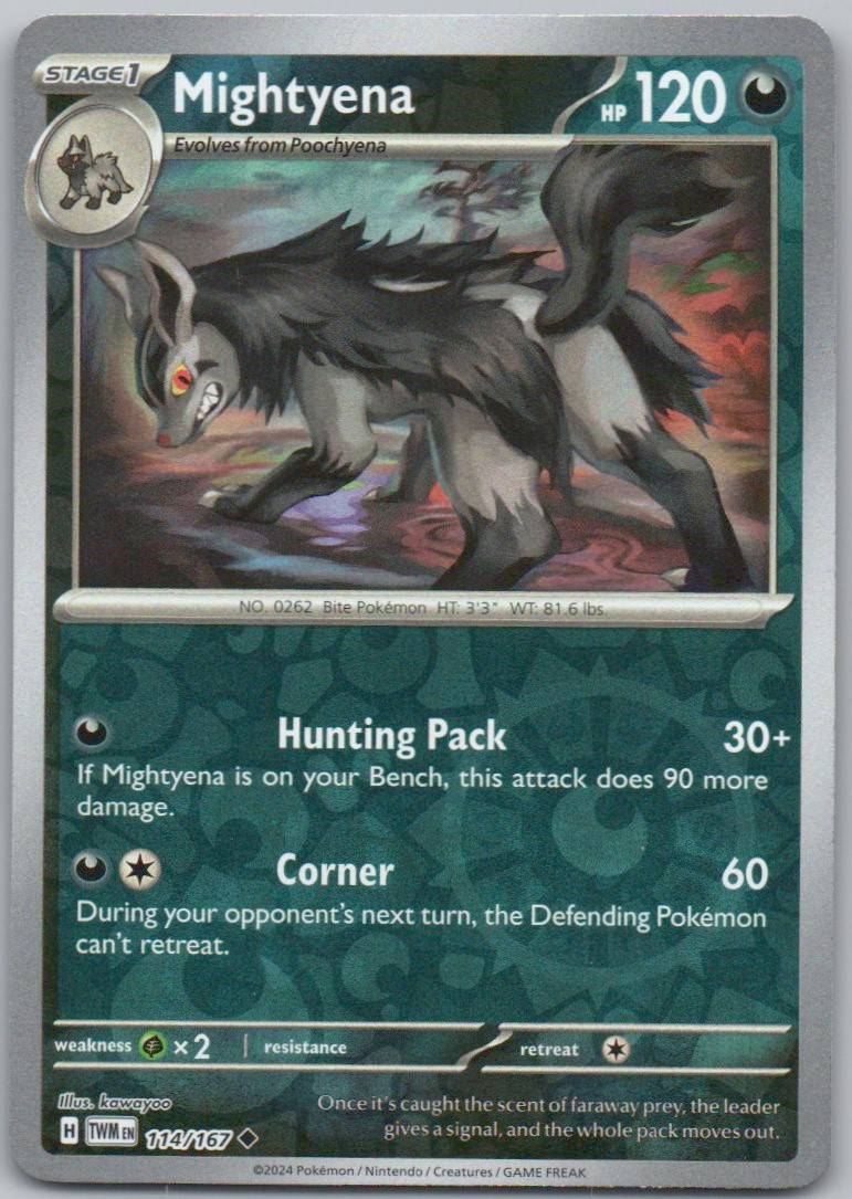 Mightyena 114 Reverse Holo Darkness Card - Twilight Masquerade