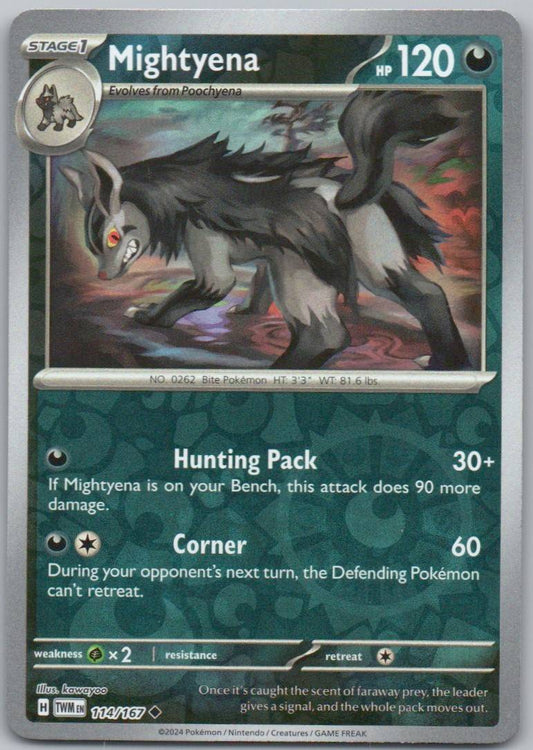 Mightyena 114 Reverse Holo Darkness Card - Twilight Masquerade