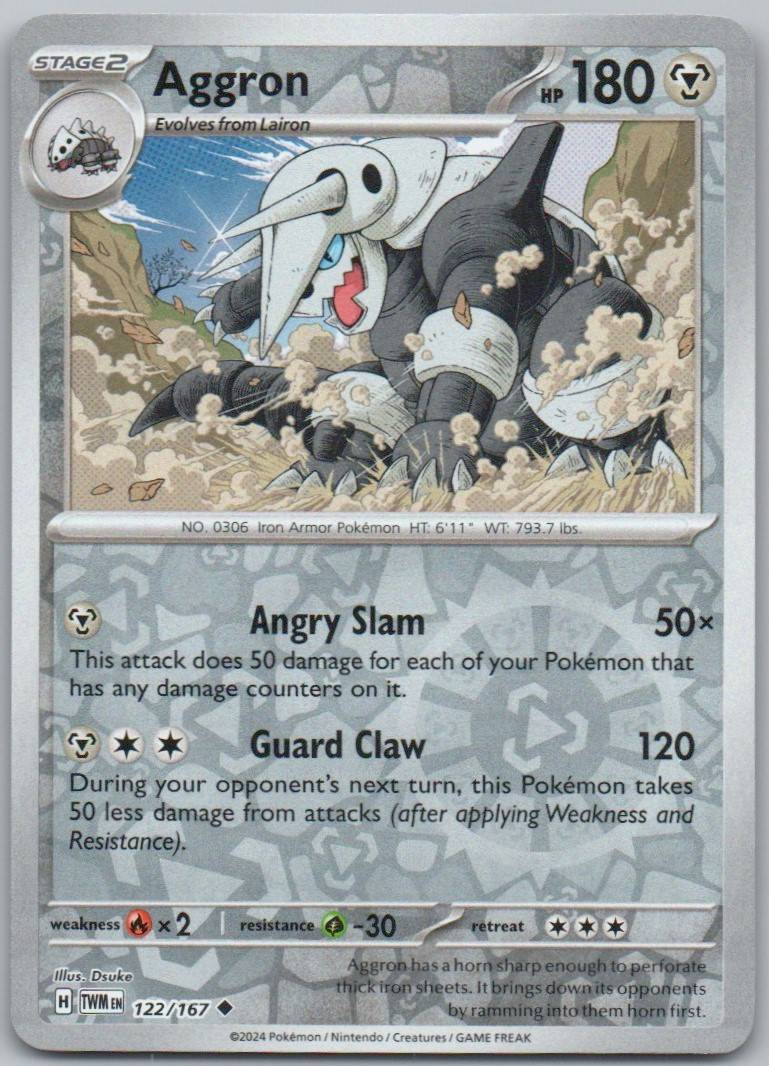 Aggron 122 Reverse Holo Steel Card - Twilight Masquerade