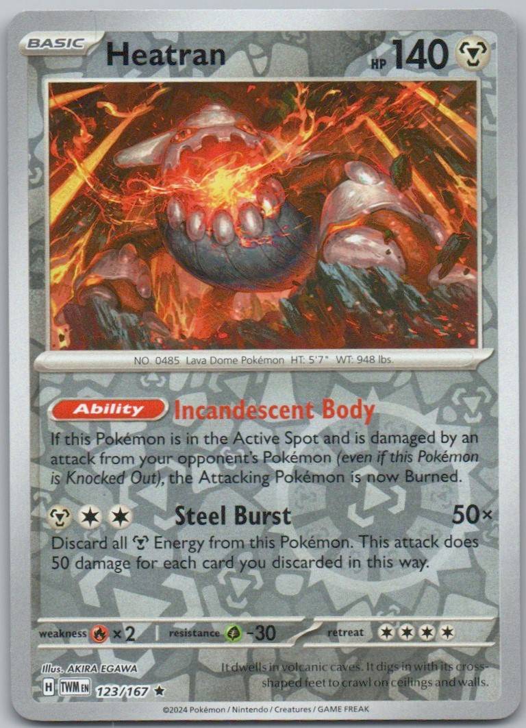 Heatran 123 Reverse Holo Steel Card - Twilight Masquerade
