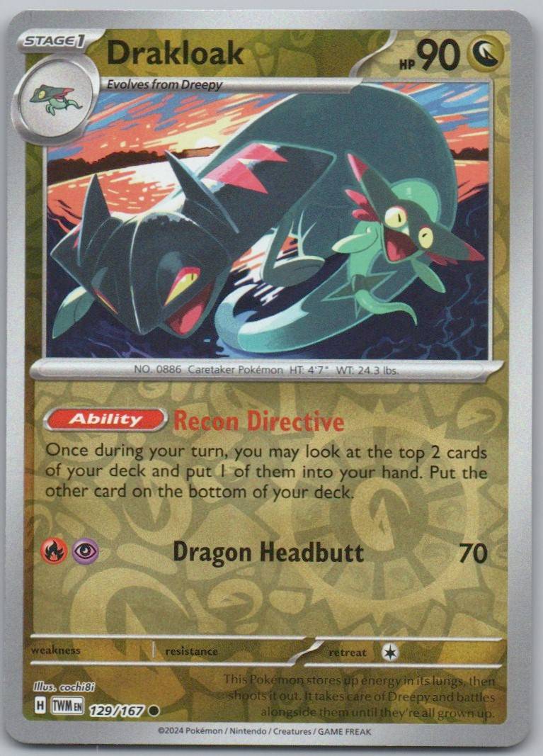Drakloak 129 Reverse Holo Dargon Card - Twilight Masquerade