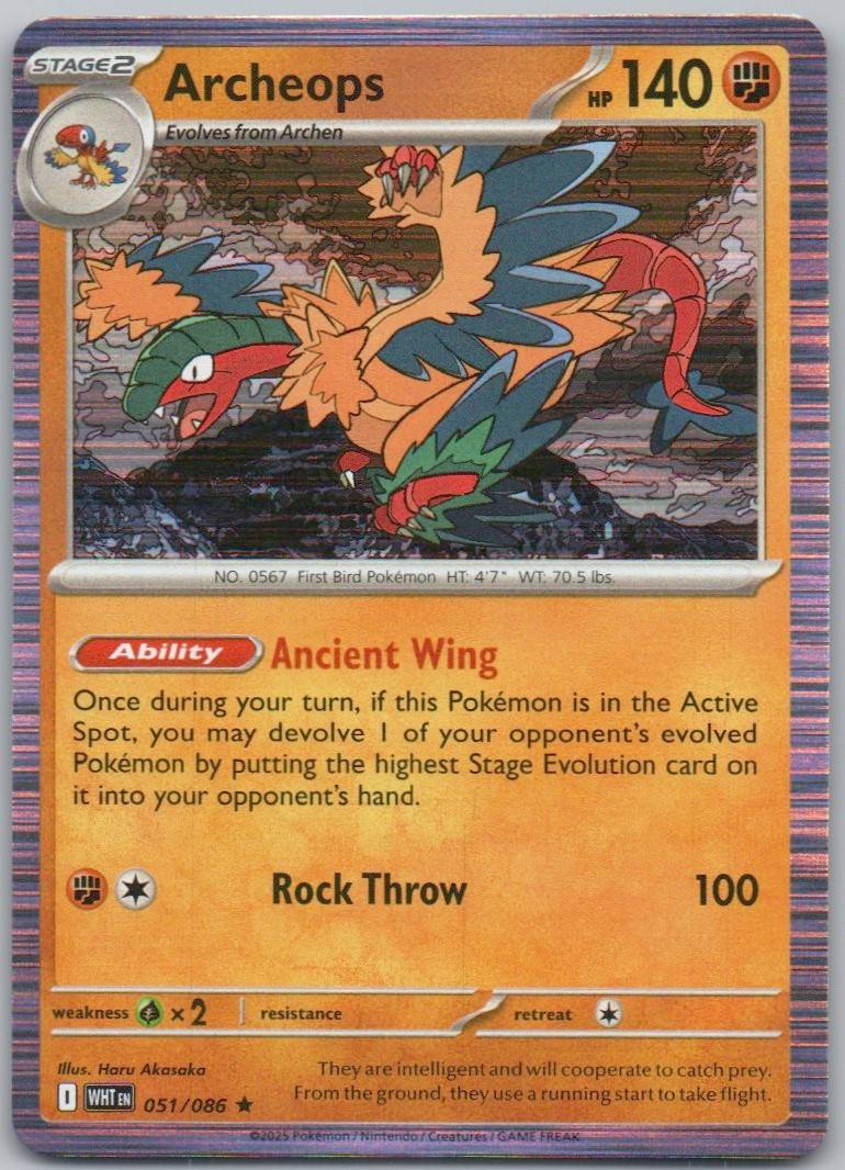 Archeops 051 Holo Fighting Card - White Flare
