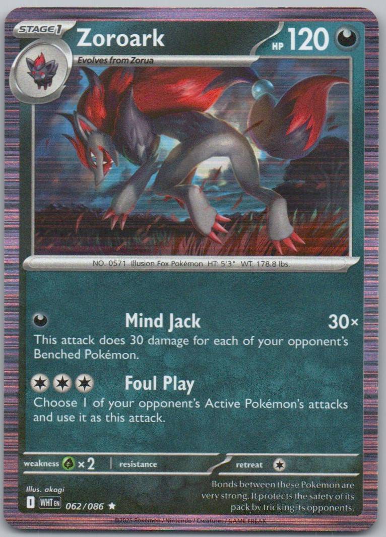 Zoroark 062 Holo Darkness Card - White Flare