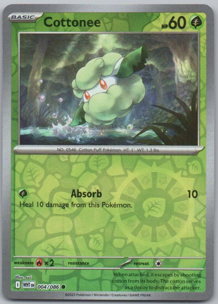 Cottonee 004 Reverse Holo Grass Card - White Flare