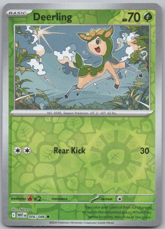 Deerling 006 Reverse Holo Grass Card - White Flare