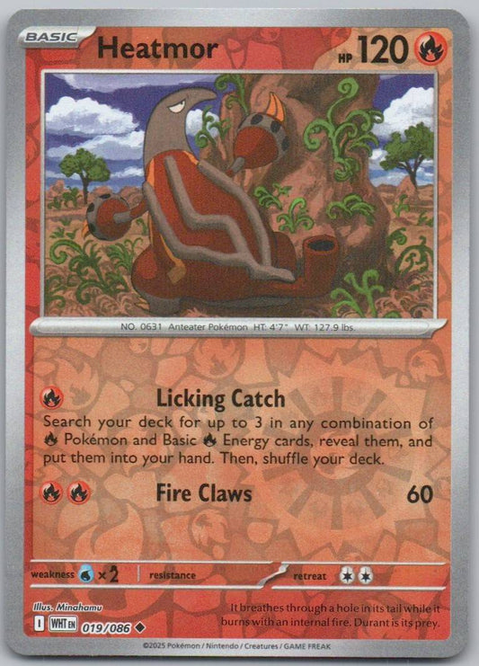 Heatmor 019 Reverse Holo Fire Card - White Flare