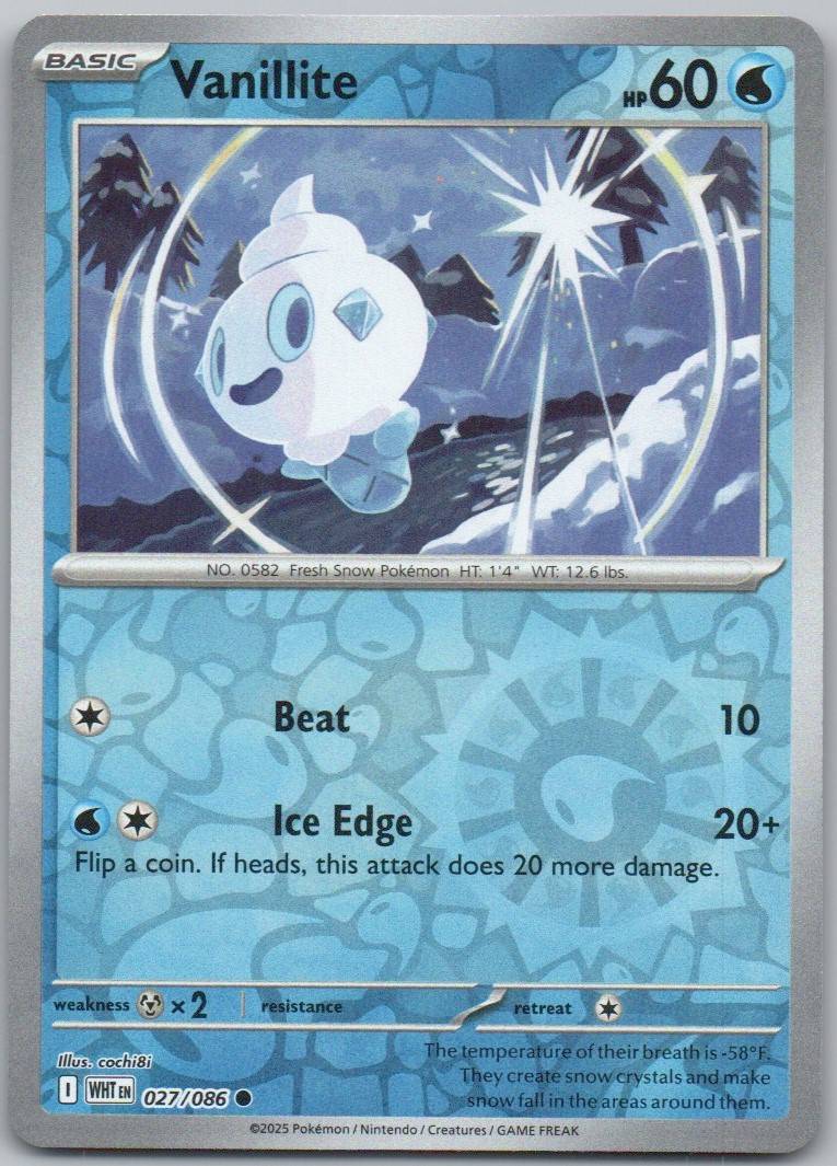 Vanillite 027 Reverse Holo Water Card - White Flare