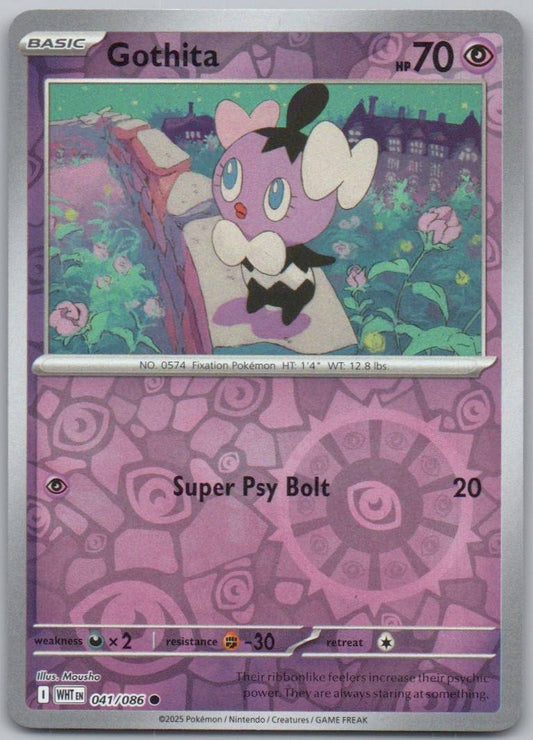 Gothita 041 Reverse Holo Psychic Card - White Flare