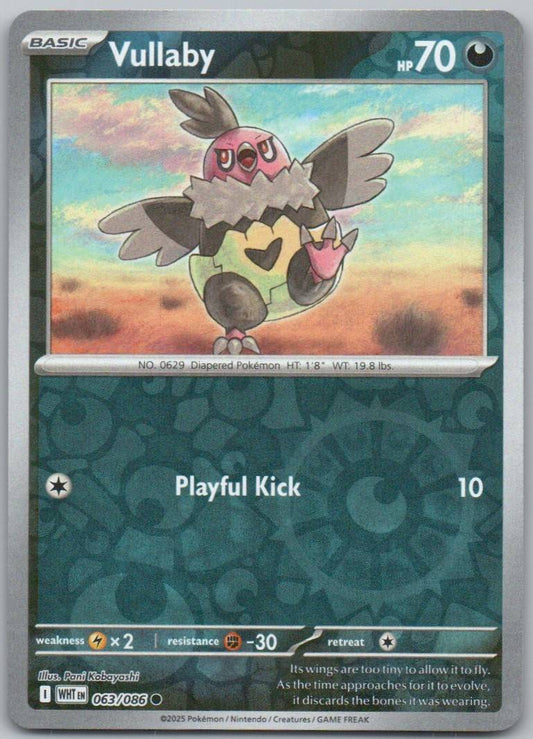 Vullaby 063 Reverse Holo Darkness Card - White Flare