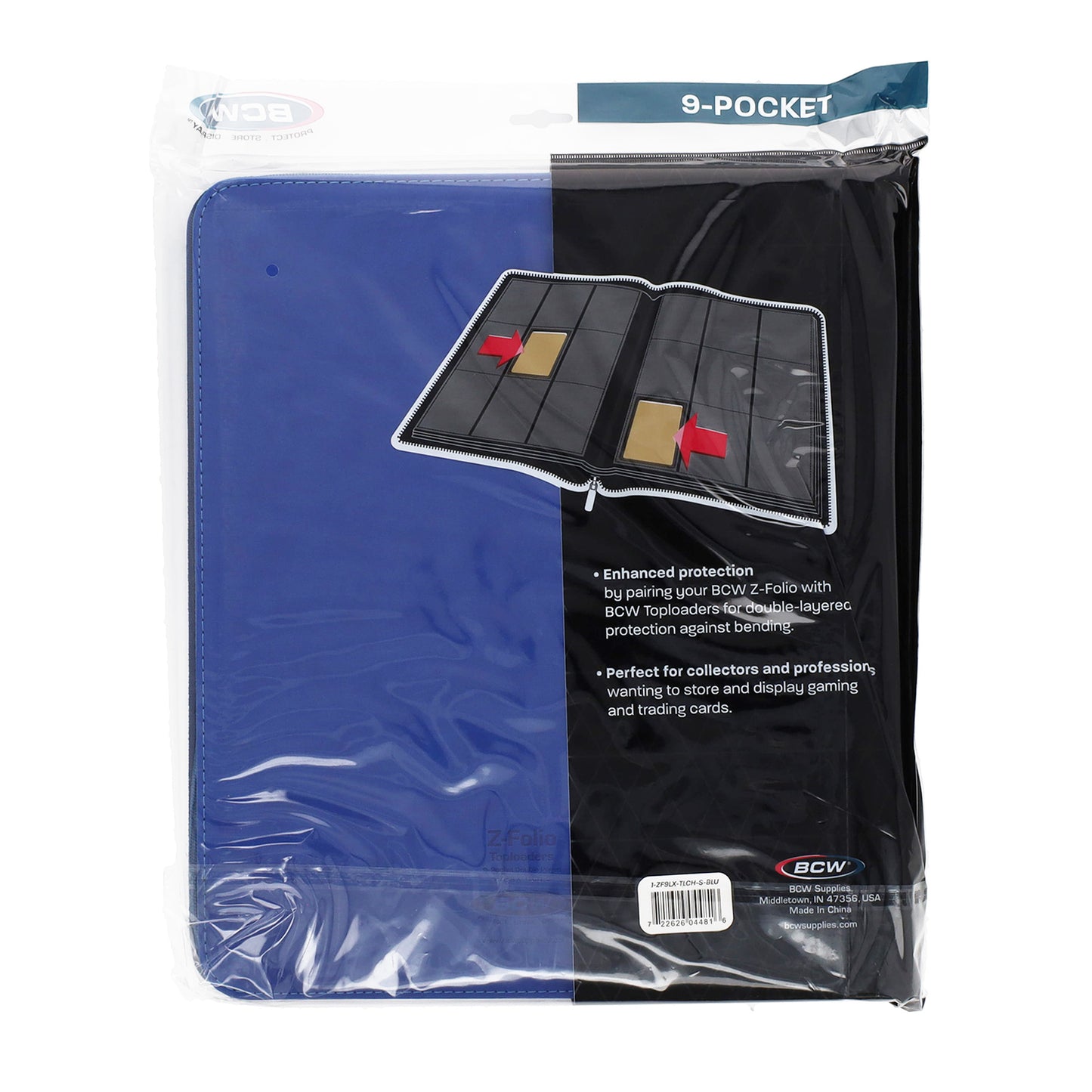 BCW Z-Folio 9-Pocket LX Album - Toploaders - Blue