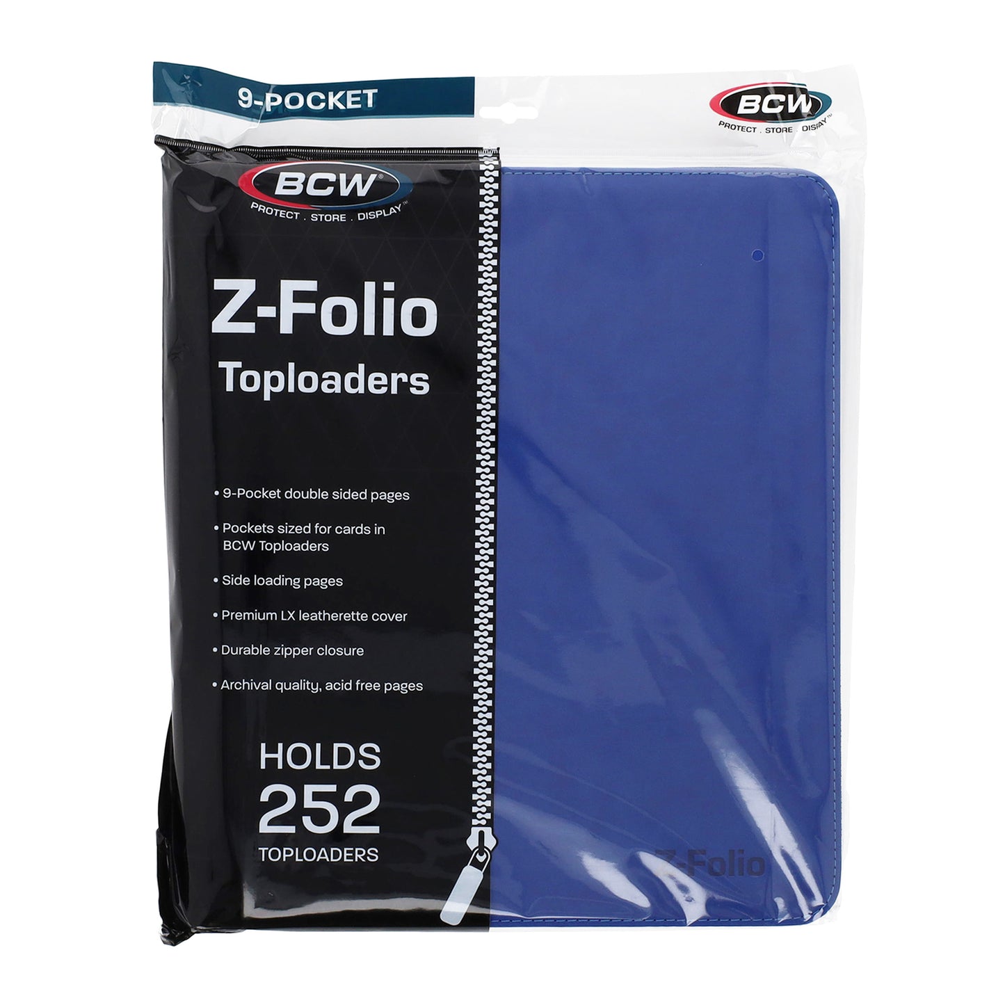 BCW Z-Folio 9-Pocket LX Album - Toploaders - Blue