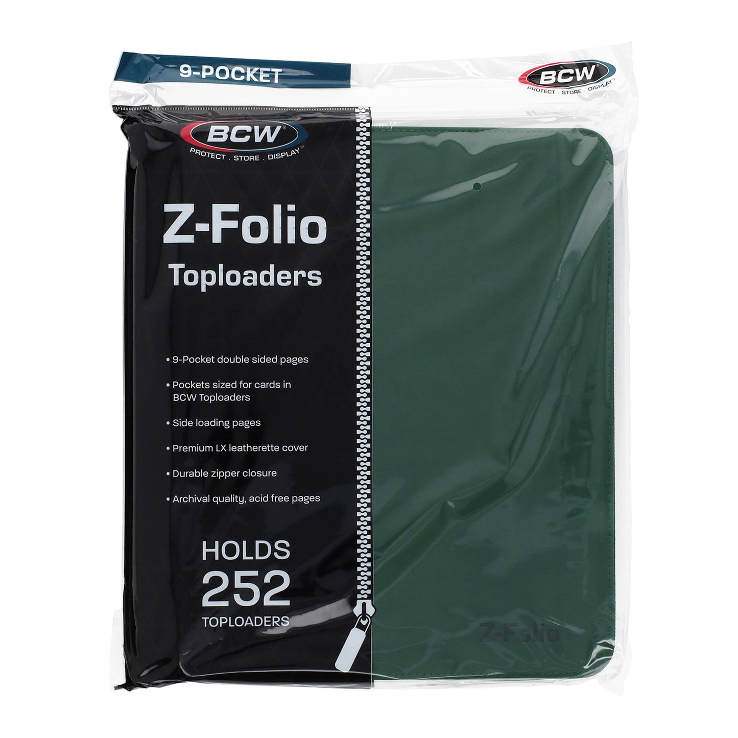 BCW Z-Folio 9-Pocket LX Album - Toploaders - Green