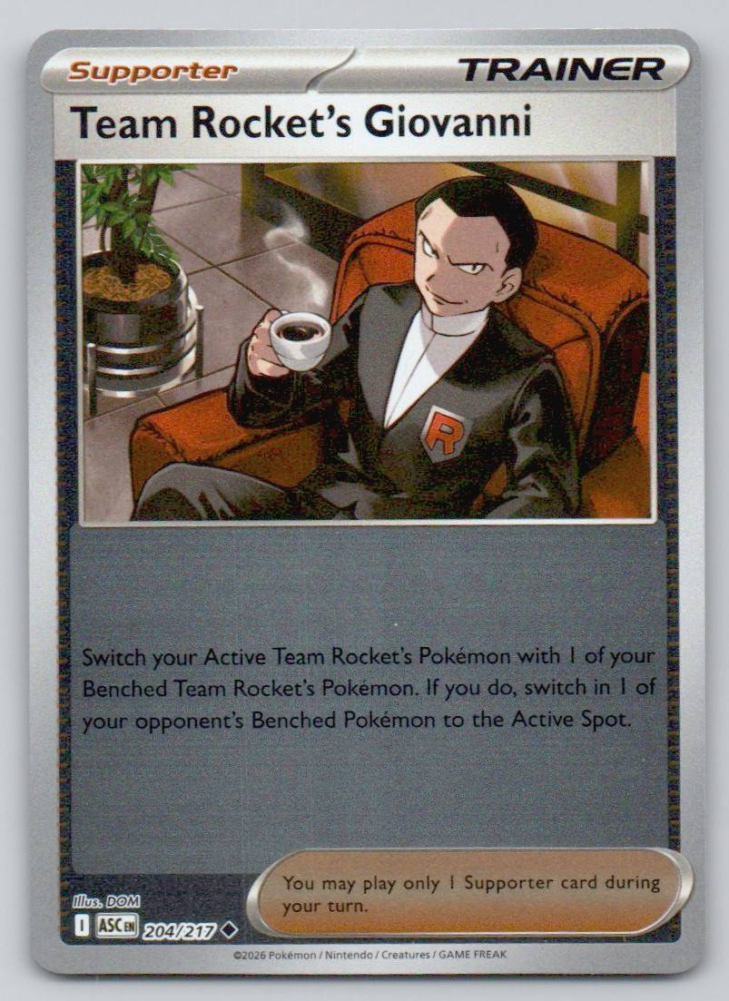 Team Rocket's Giovanni 204 REV Card - Ascended Heroes