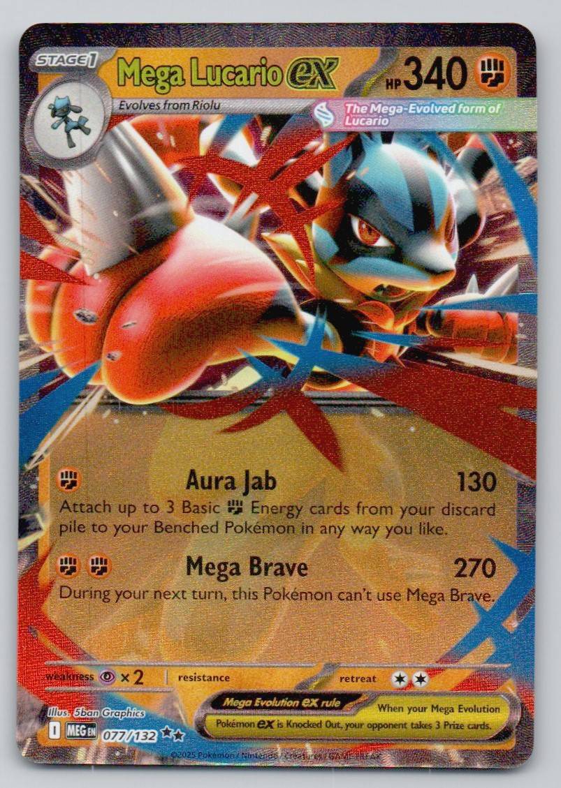 Mega Lucario ex 077 NOR Card - Mega Evolution