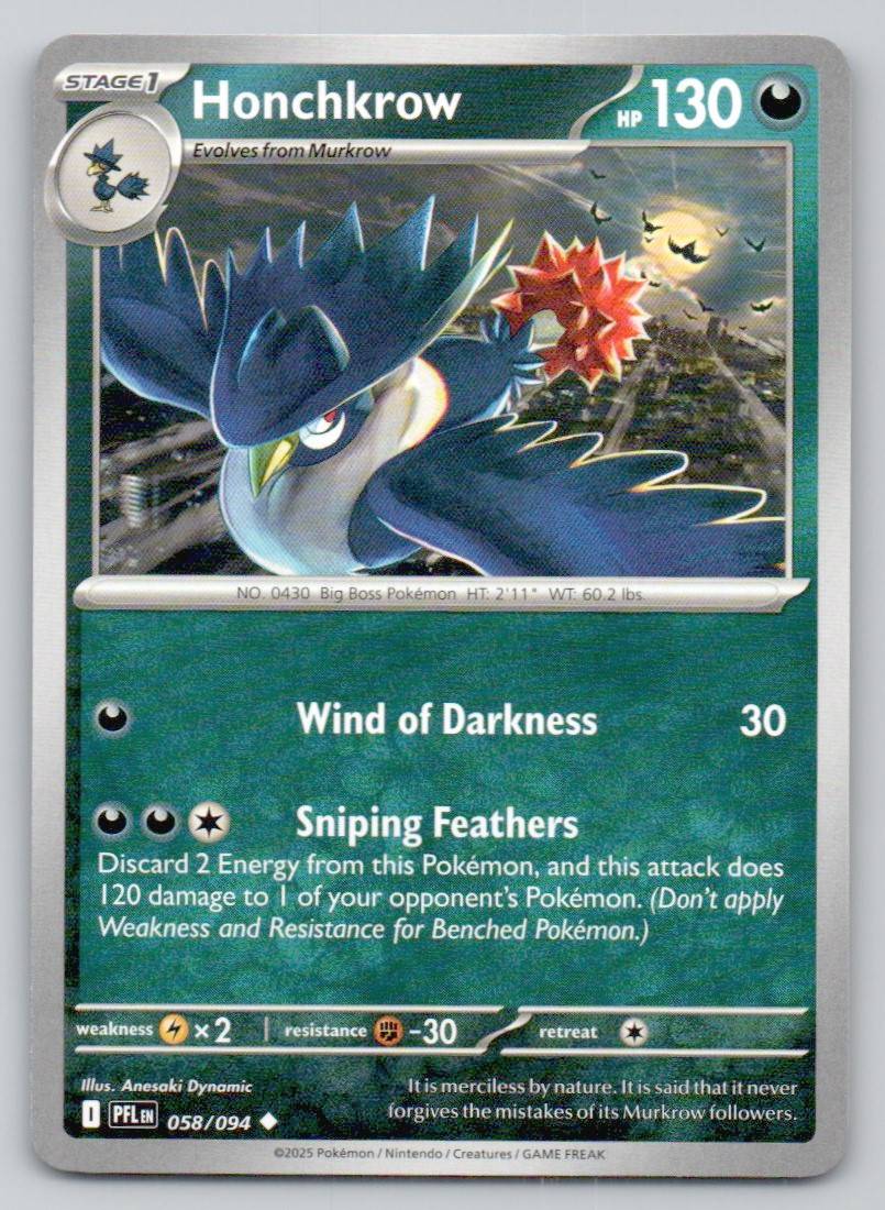 Honchkrow 058 NOR Card - Phantasmal Flames