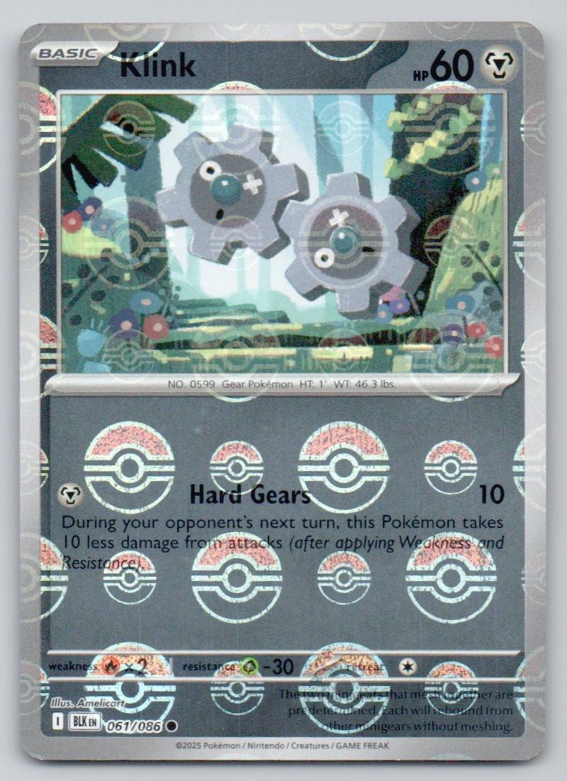 Klink (Poke Ball Pattern) 061 HOL Card - Black Bolt
