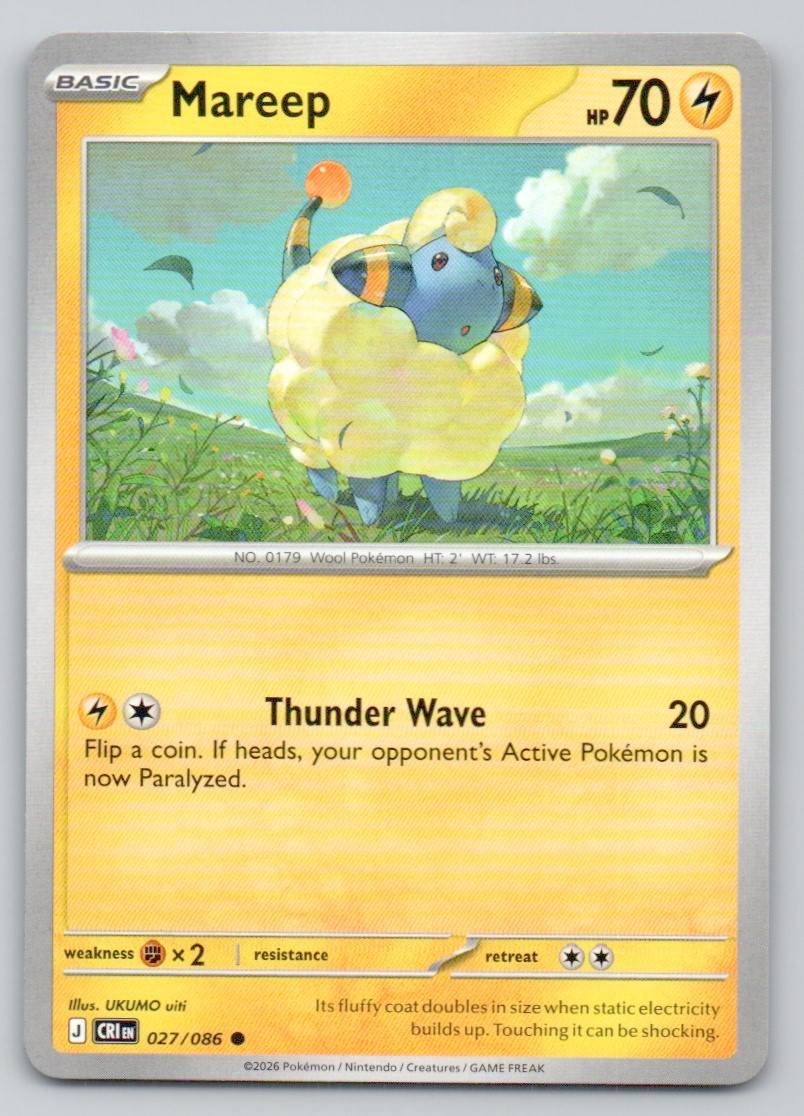 Mareep 027 NOR Card - ME04: Chaos Rising