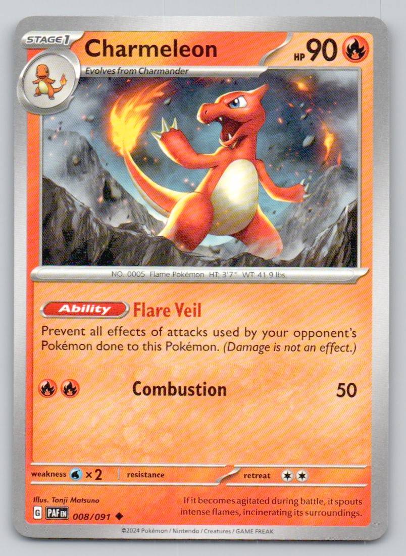 Charmeleon 008 NOR Card - Paldean Fates