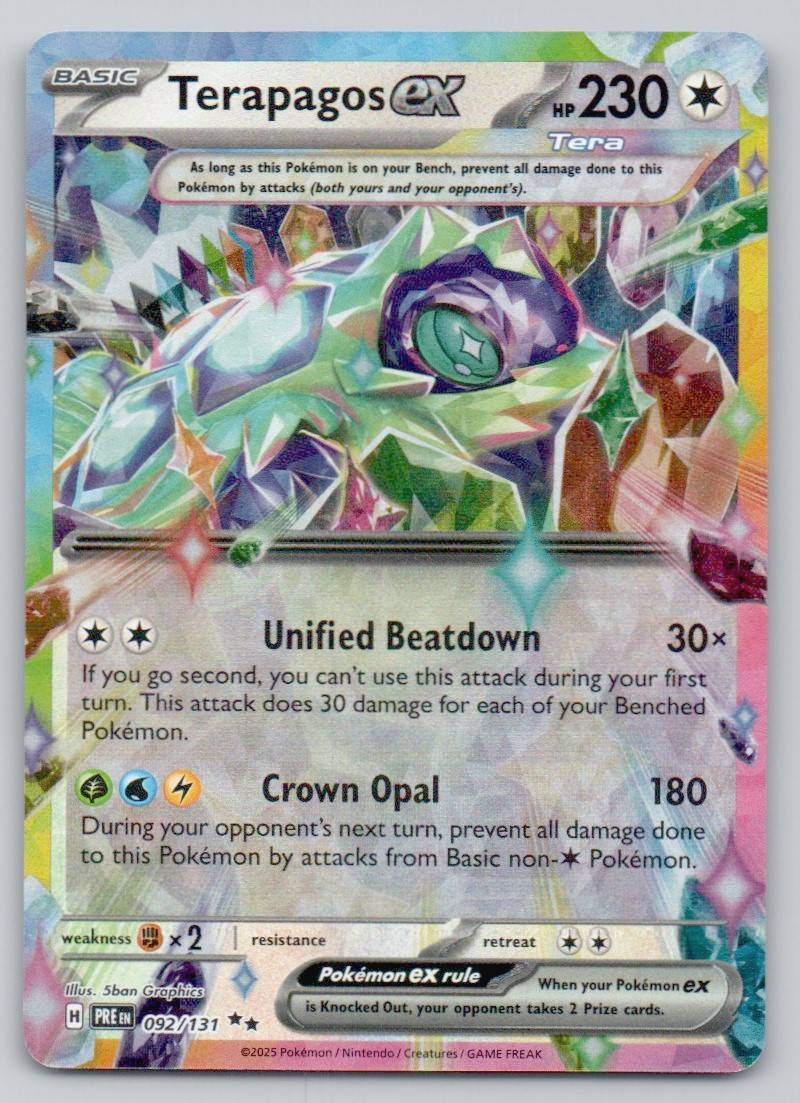 Terapagos ex 092 HOL Card - Prismatic Evolutions