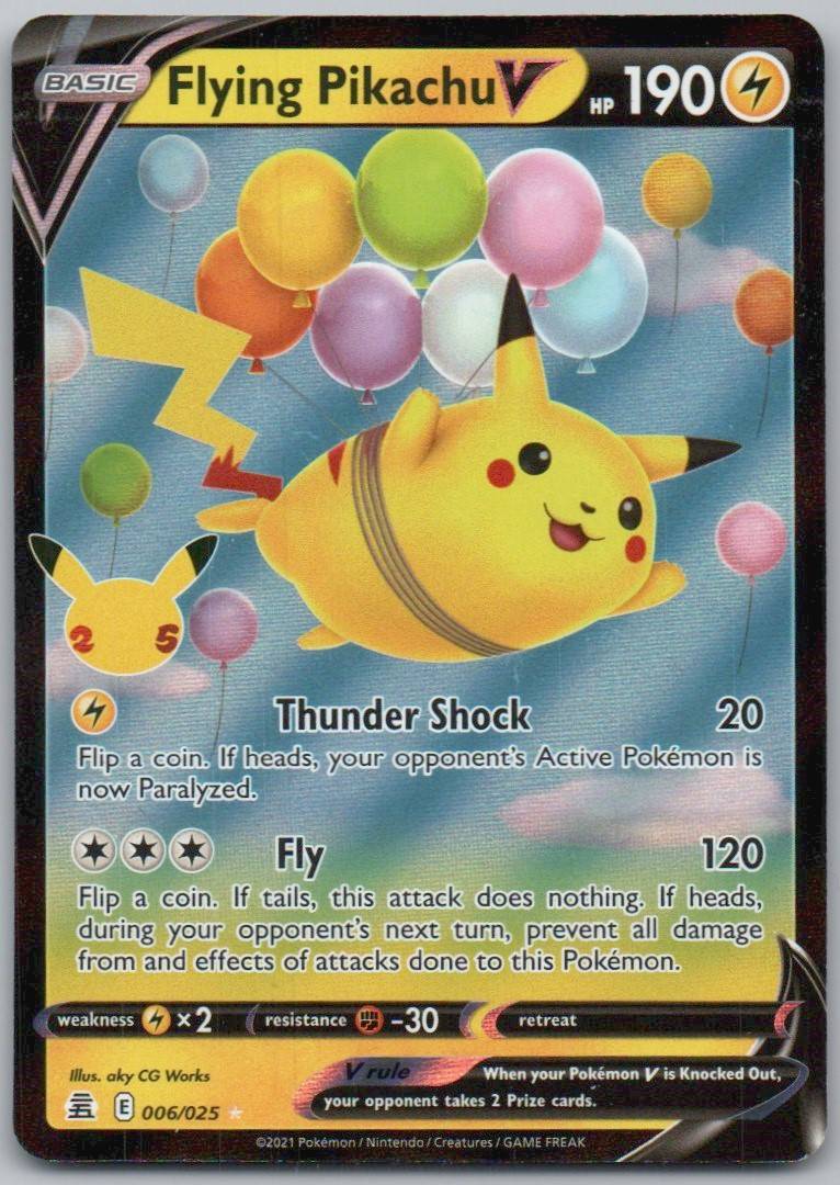 Flying Pikachu V 006 Holo Lightning Card - Celebrations
