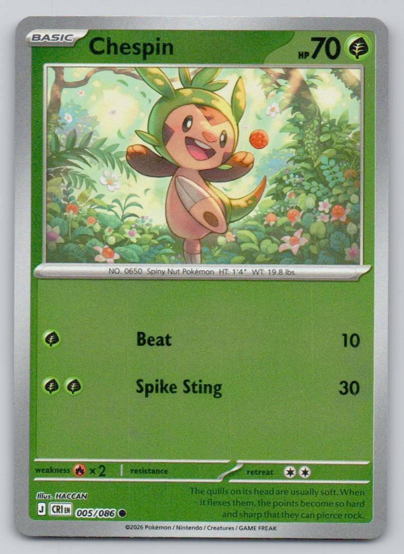 Chespin 005 REV Card - ME04: Chaos Rising