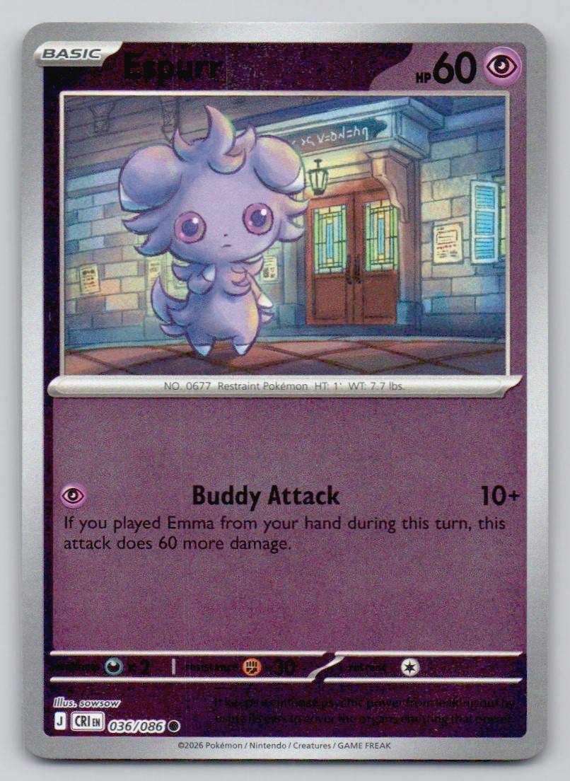 Espurr 036 HOL Card - ME04: Chaos Rising