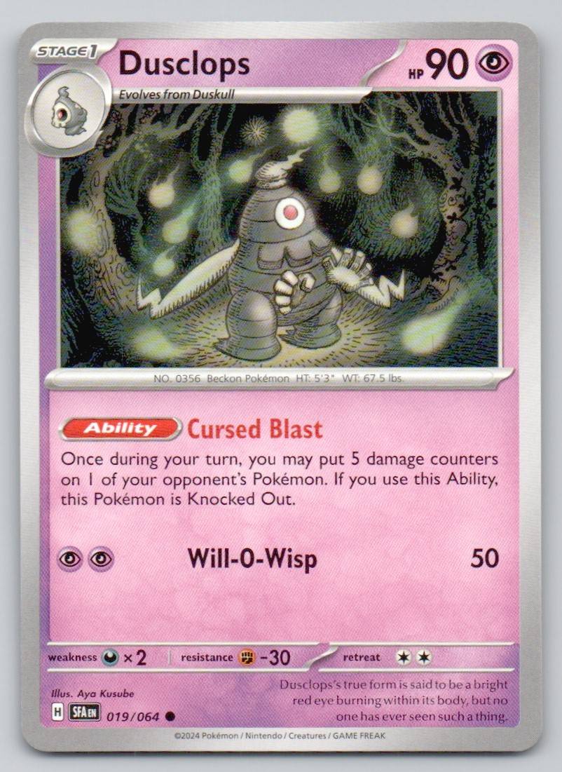 Dusclops 019 NOR Card - Shrouded Fable