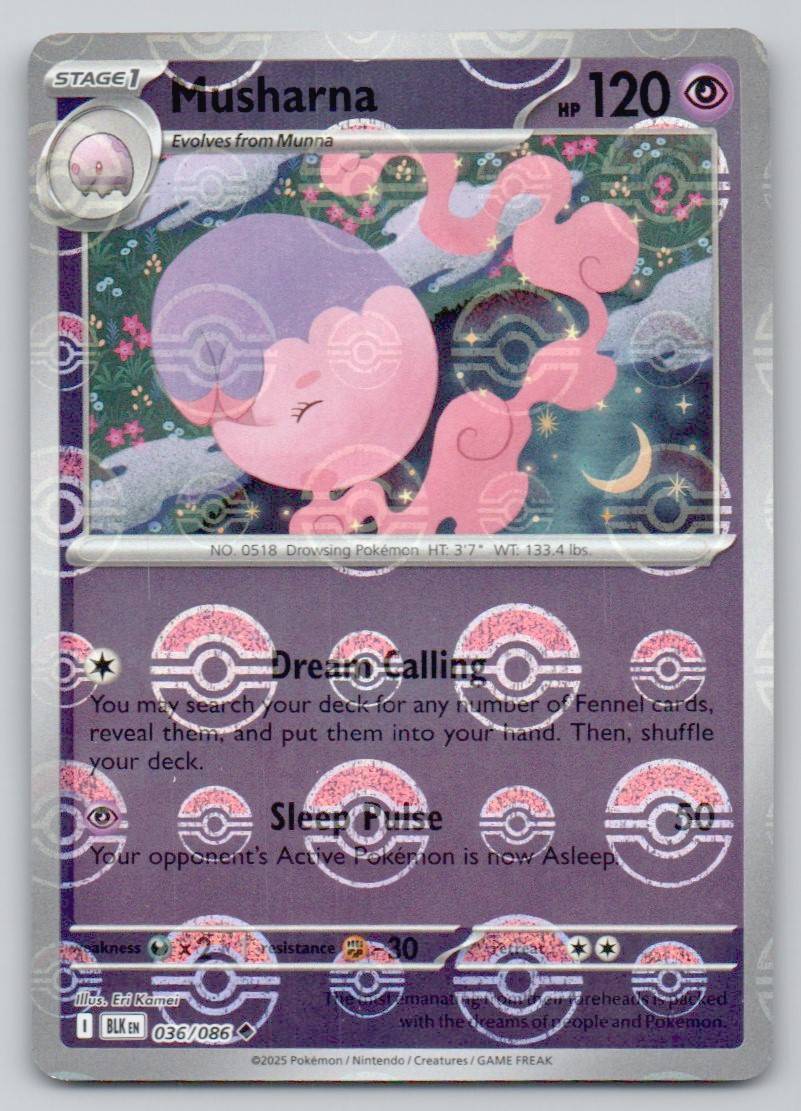 Musharna (Poke Ball Pattern) 036 HOL Card - Black Bolt