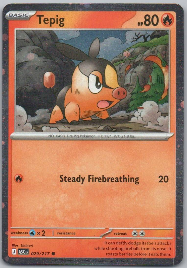 Tepig (Cosmos Holo) 029 HOL Card - Miscellaneous Cards & Products