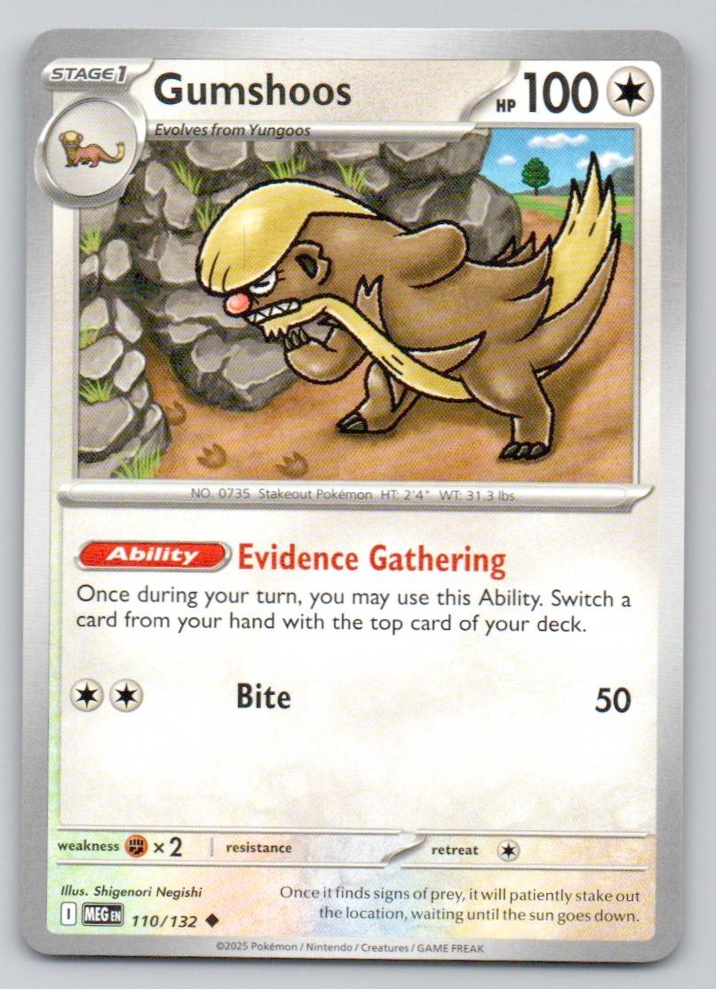 Gumshoos 110 NOR Card - Mega Evolution