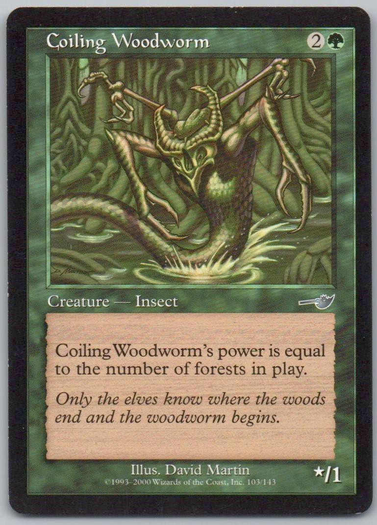 Coiling Woodworm 103 Normal Creature Card - Nemesis