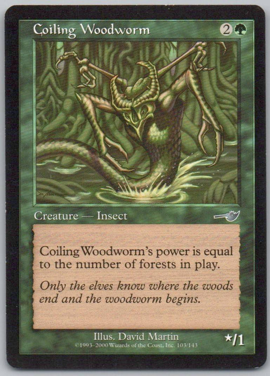 Coiling Woodworm 103 Normal Creature Card - Nemesis