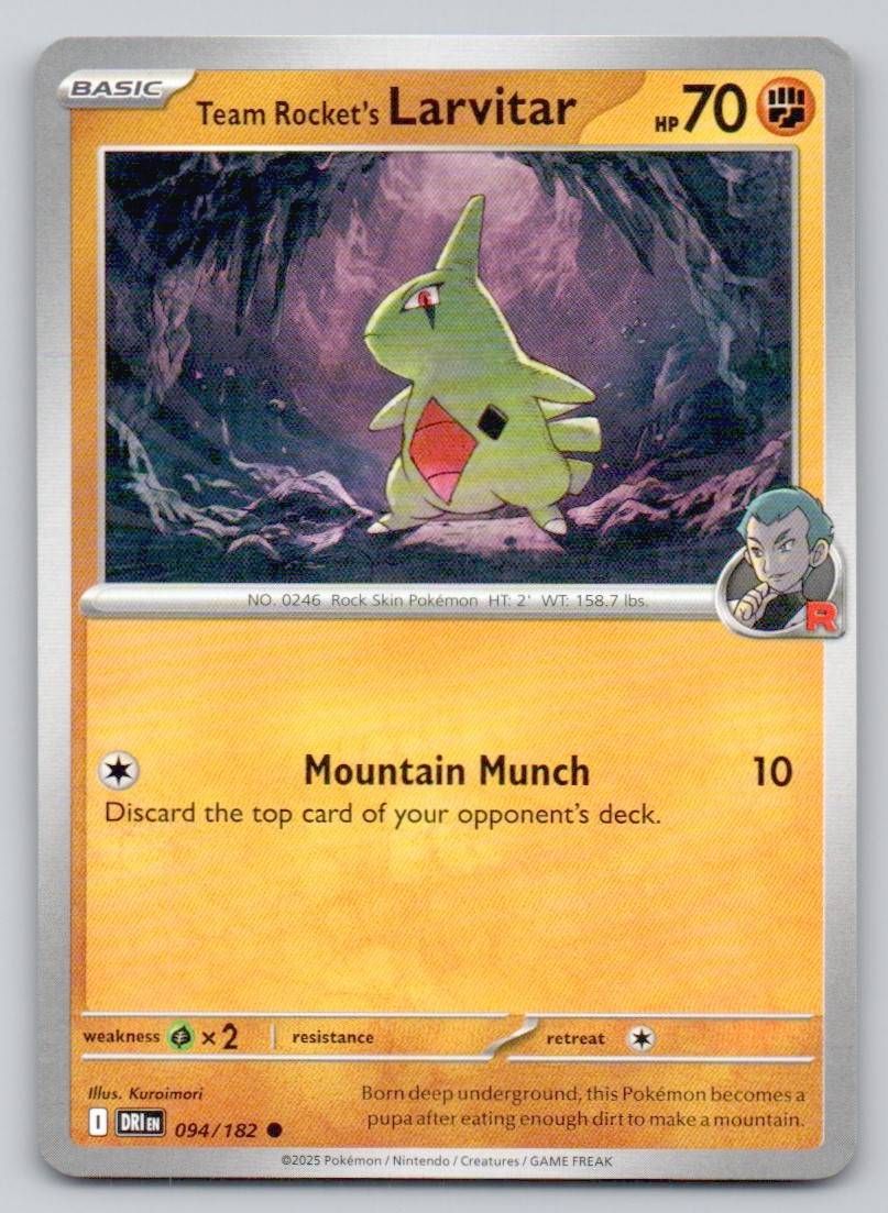 Team Rocket's Larvitar 094 NOR Card - Destined Rivals
