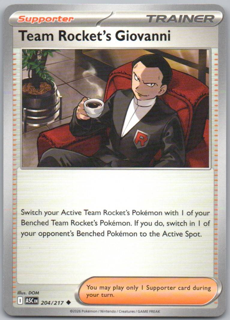 Team Rocket's Giovanni 204 NOR Card - Ascended Heroes