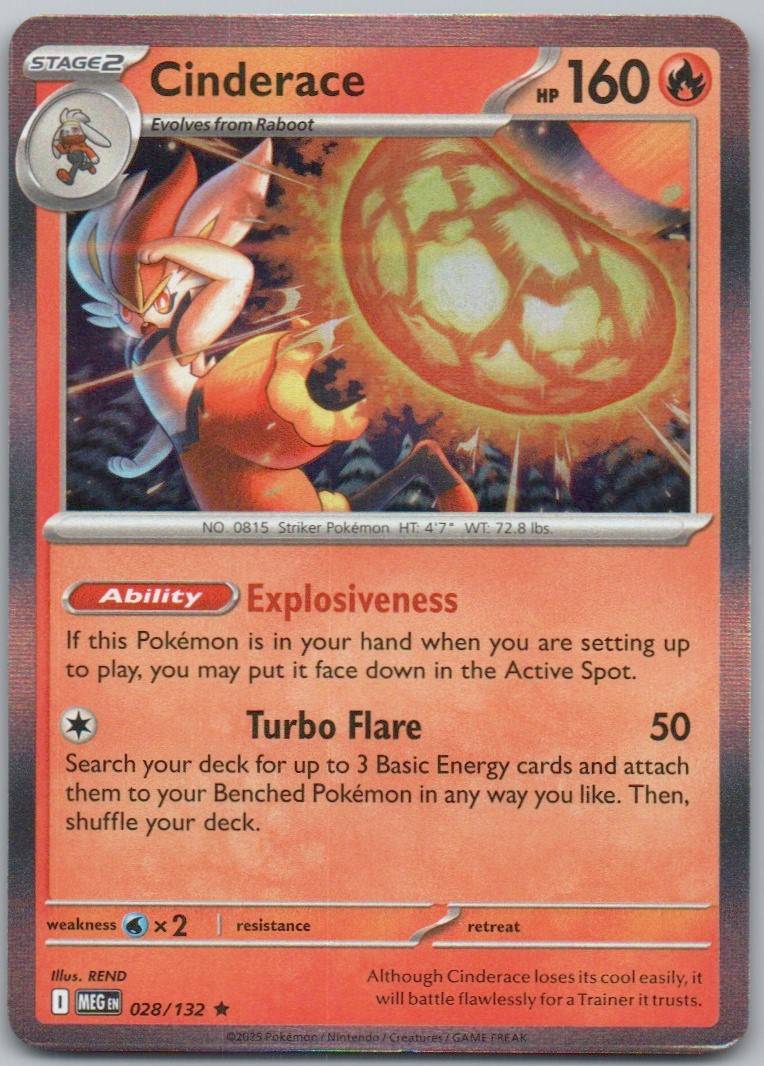 Cinderace 028 NOR Card - Mega Evolution