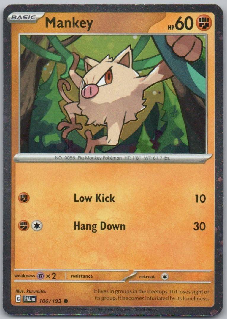 Mankey 106 Cosmos Fighting Card - Paldea Evolved