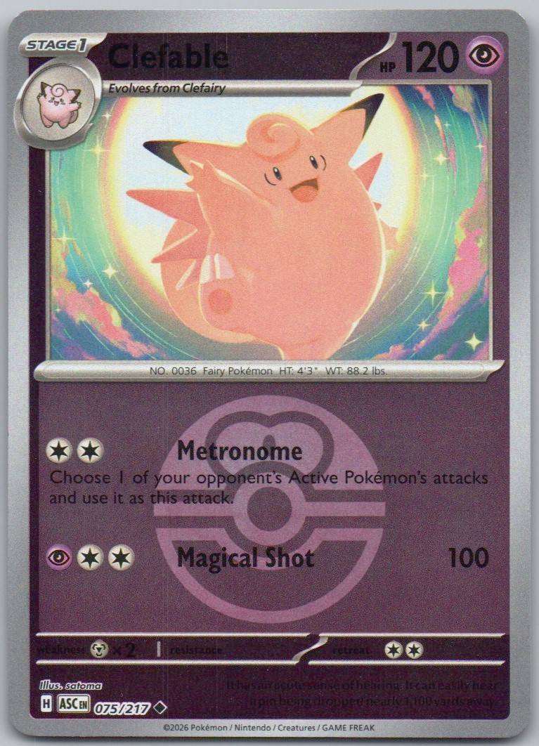 Clefable (Love Ball) 075 HOL Card - Ascended Heroes