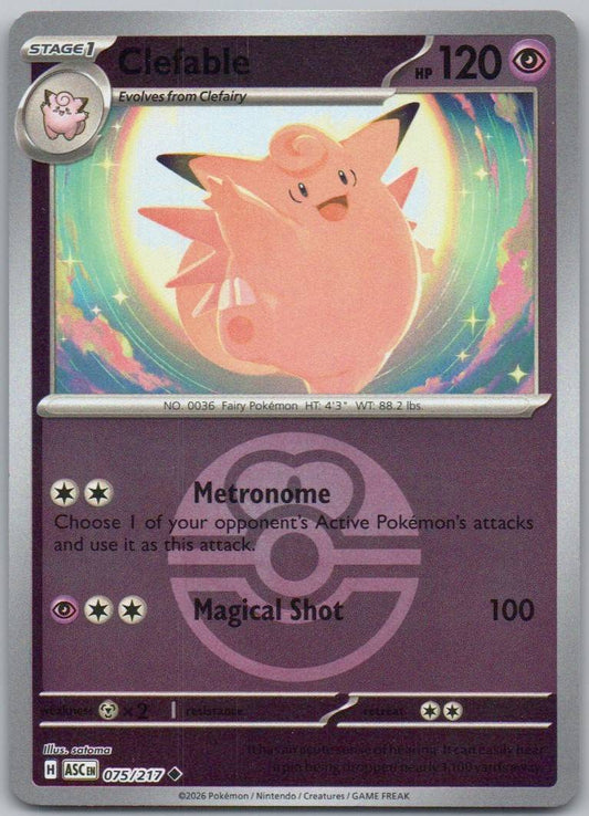 Clefable (Love Ball) 075 HOL Card - Ascended Heroes