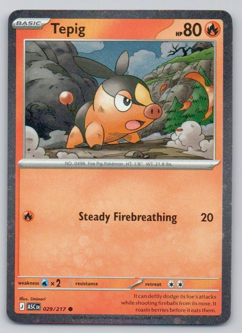 Tepig (Cosmos Holo) 029 HOL Card - Miscellaneous Cards & Products