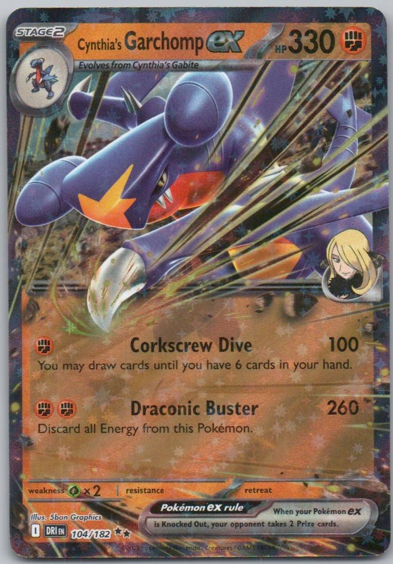 Cynthia's Garchomp ex 104 NOR Card - Destined Rivals
